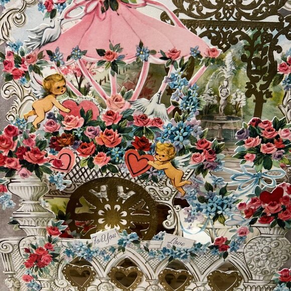 Valentines Day Card American Greetings Die Cut Pull Down Mother Printed in Italy - Picture 9 of 11